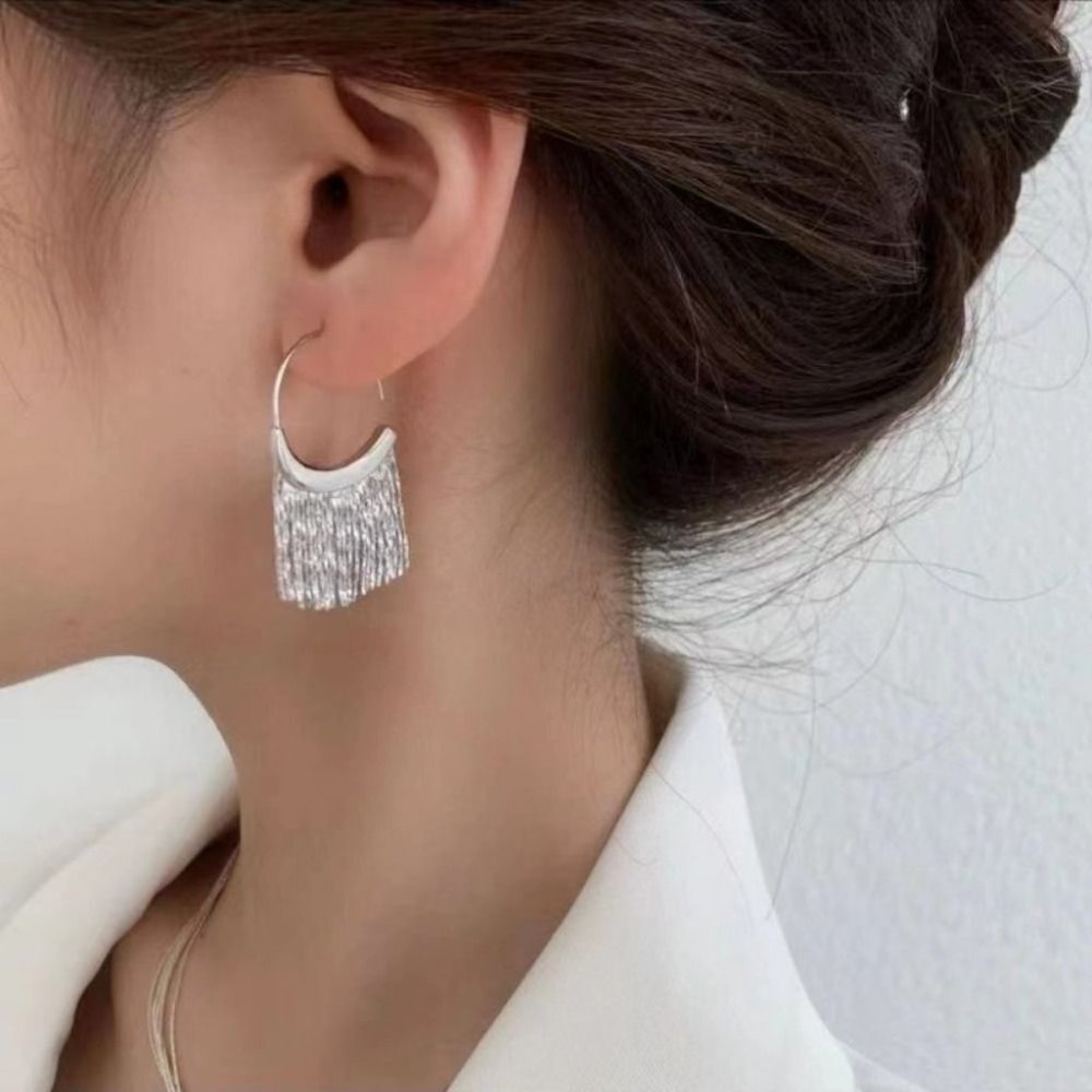 NEW Silver Fringe Hoop Go-To Earrings
